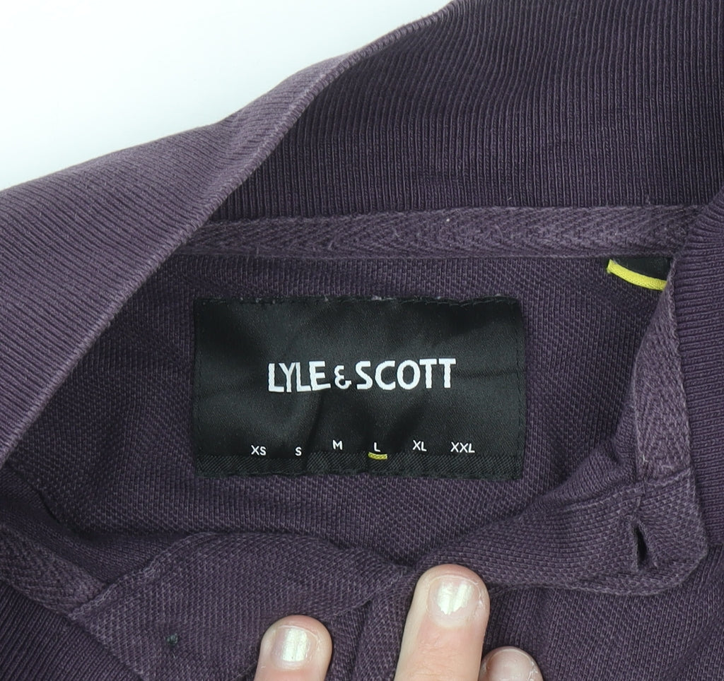 Lyle & Scott Men's Purple Cotton Polo Shirt Size L Classic Fit