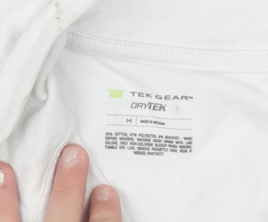 Tek Gear White Full Zip Hoodie Womens Medium DryTek Cotton Blend
