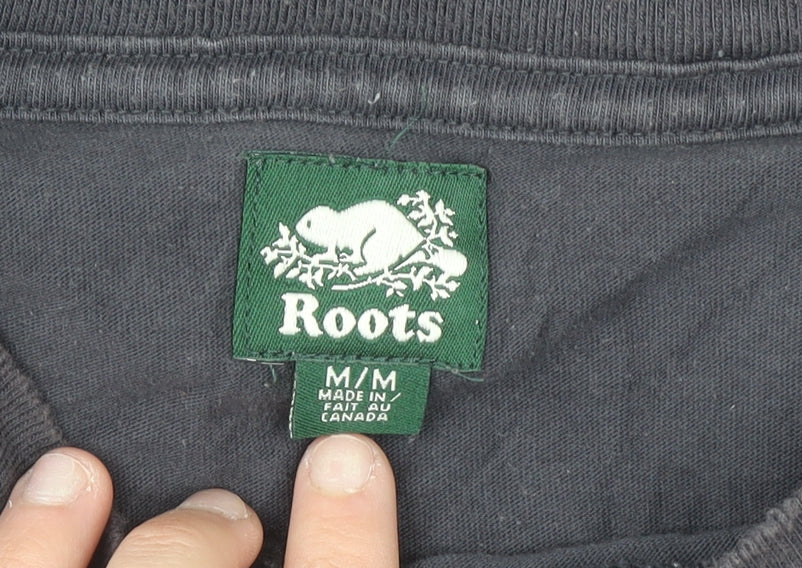 Roots Womens Black Cotton Short Sleeve T-Shirt M