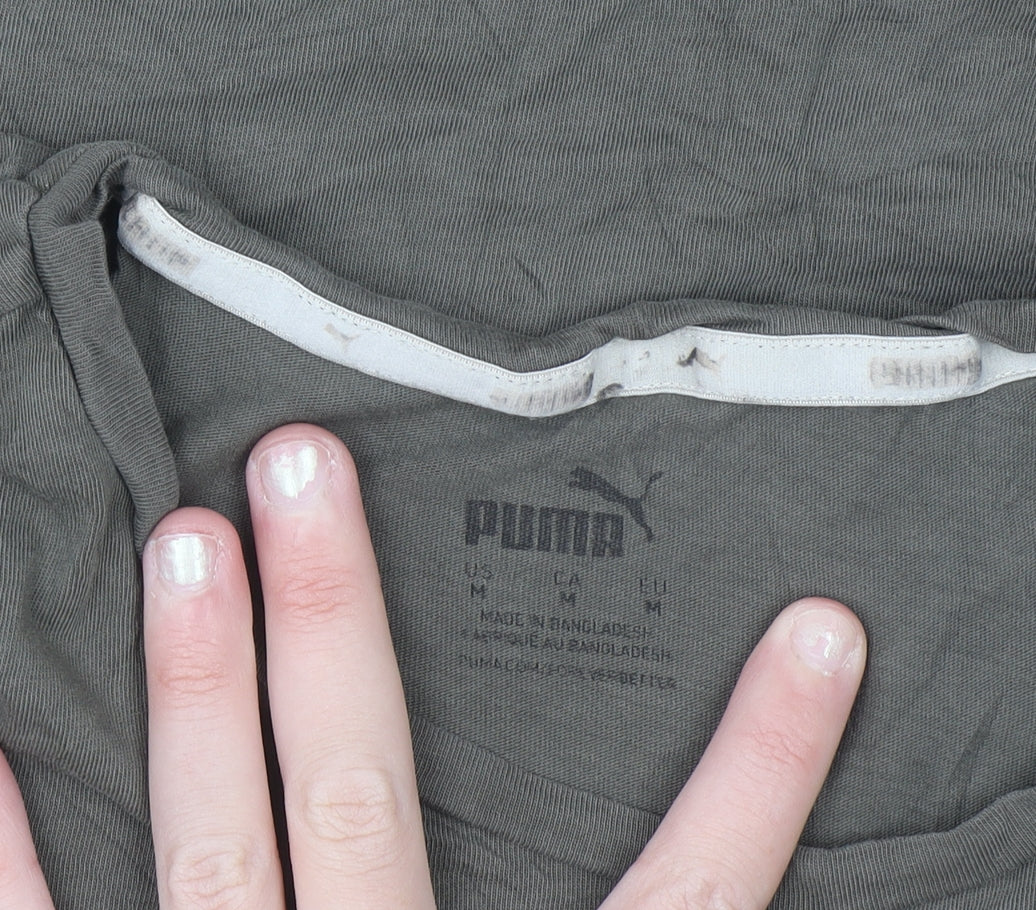 Puma Women's Green Short Sleeve Crew Neck Cotton T-Shirt M