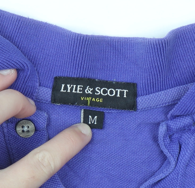 Lyle & Scott Men's Purple Cotton Short Sleeve Polo Shirt M
