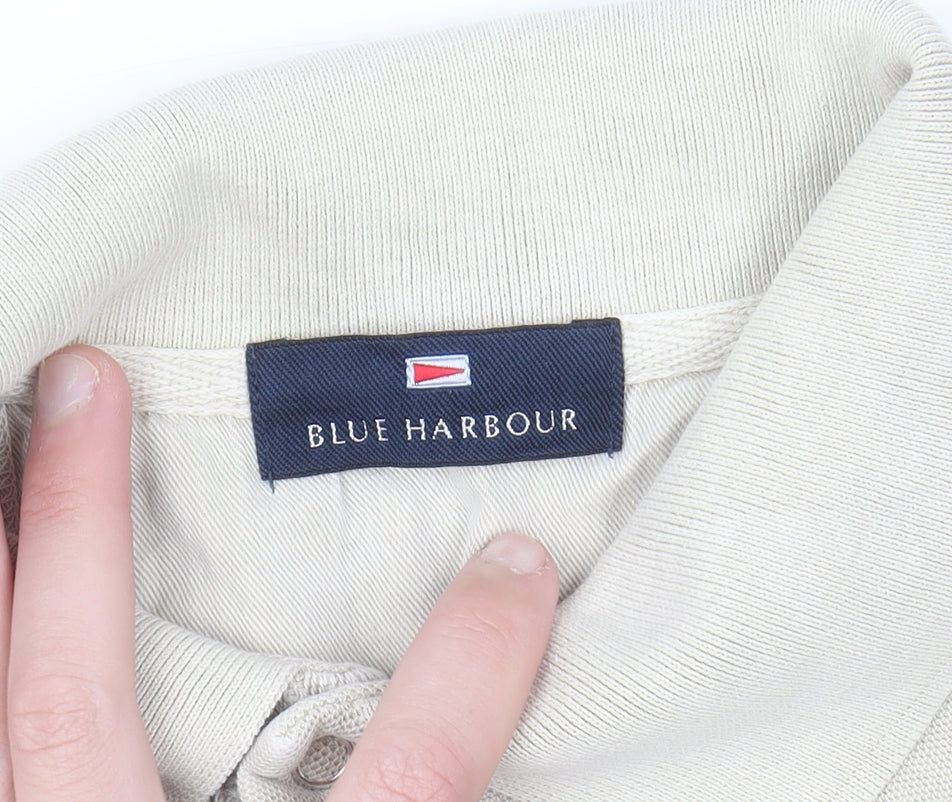 Marks and Spencer Blue Harbour Men's Beige Cotton Polo Shirt Size S