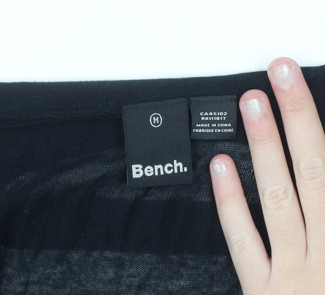 Bench Womens Black Medium Open Knit Dolman Cardigan