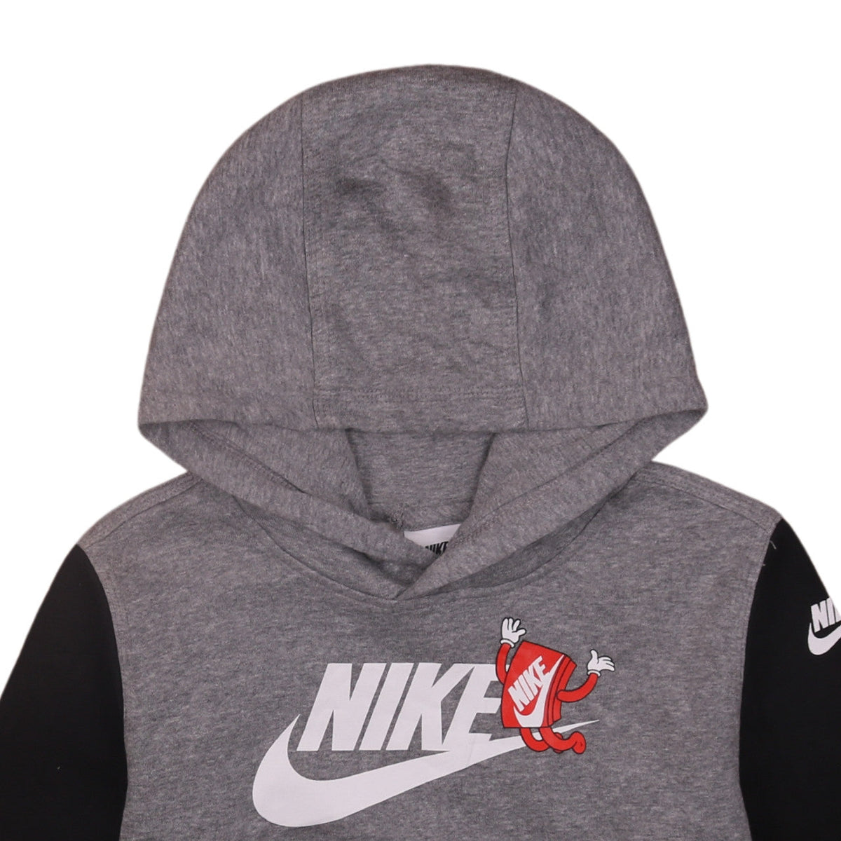 Nike Boys Grey & Black Pullover Hoodie Size L Graphic Print Sweatshirt
