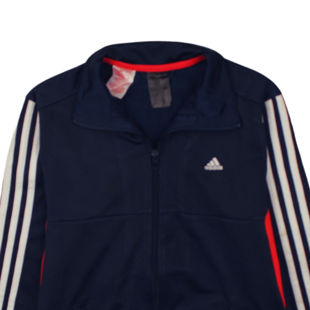 Adidas Boys Navy Full Zip Sweatshirt with White Stripes Size M