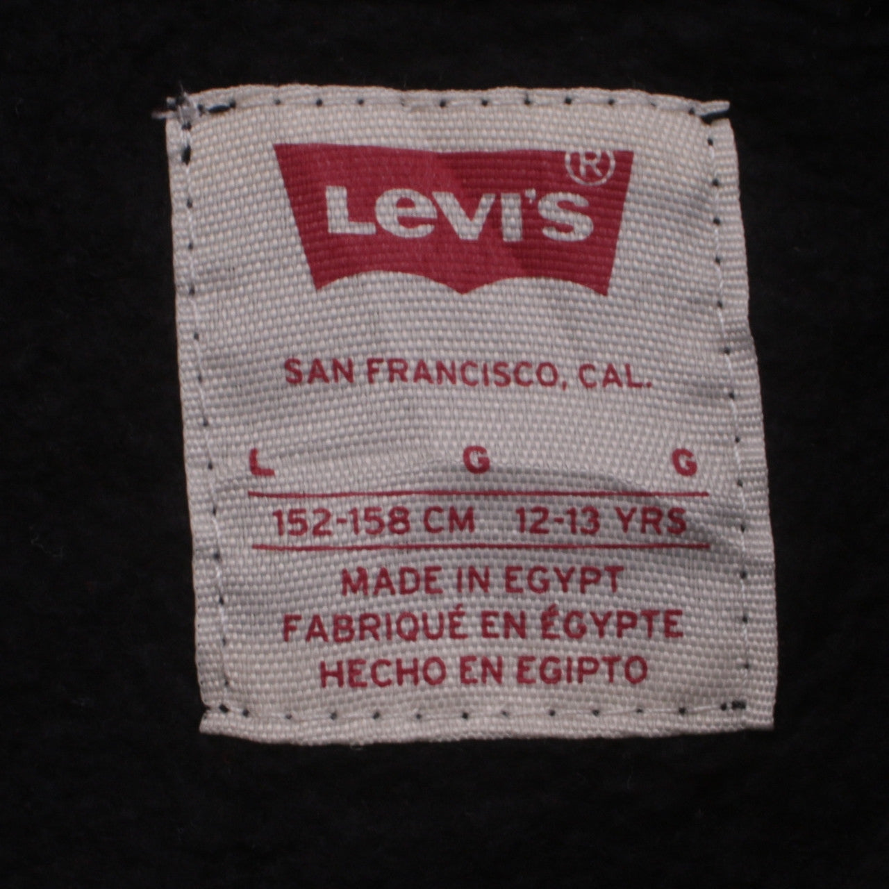 Levi's Boys Black Pullover Hoodie Size 12-13 Years Logo Fleece Sweatshirt