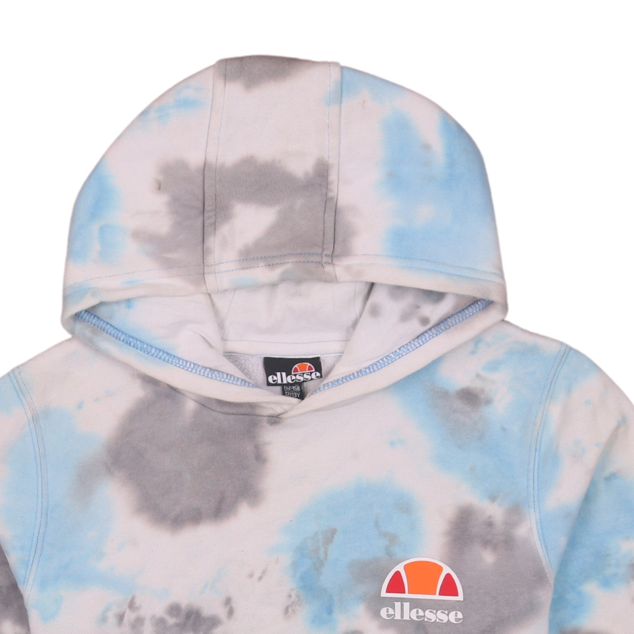 Ellesse Boys Blue Tie-Dye Pullover Hoodie 12-13 Years Cotton Blend