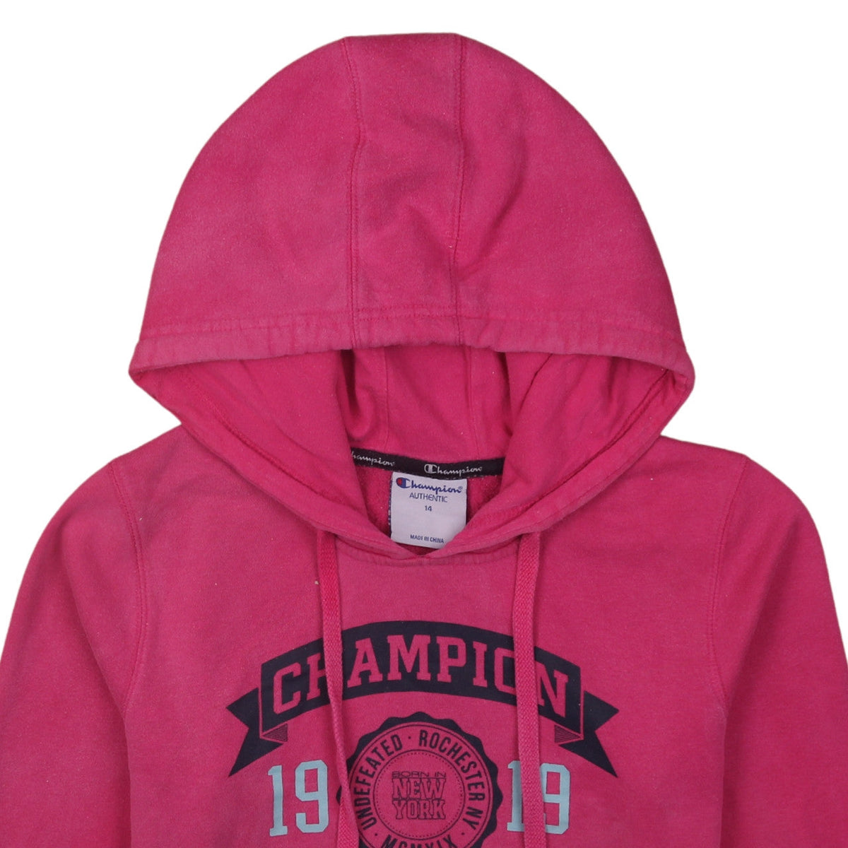 Champion Womens Pink Pullover Hoodie Size 14 Graphic Print
