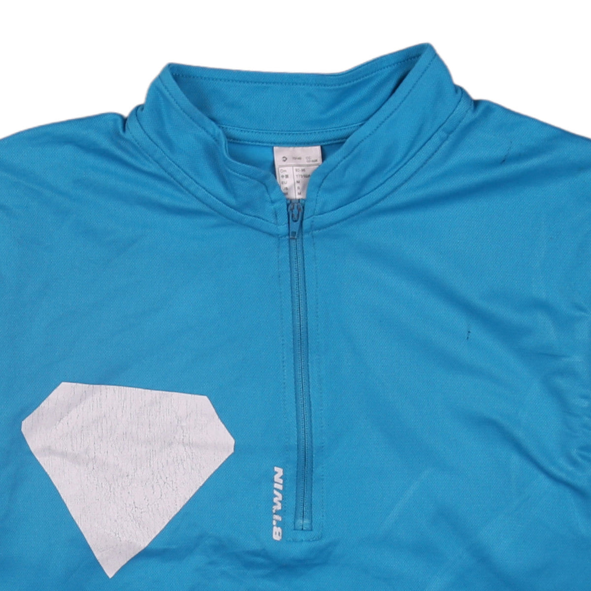 Decathlon Men's Blue Cycling 1/4 Zip Jersey T-Shirt Size M