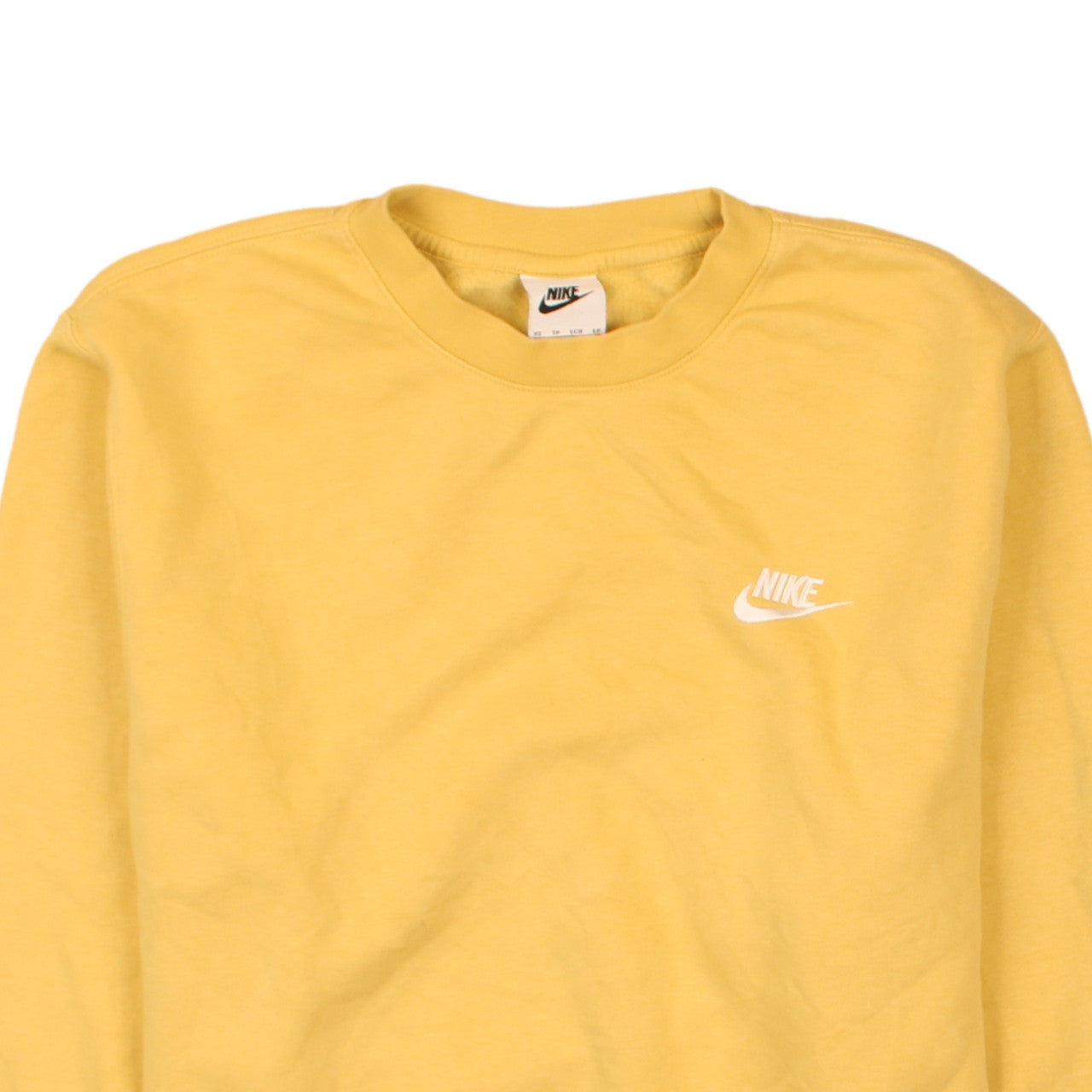 Nike Men's Yellow XS Pullover Crew Neck Fleece Sweatshirt