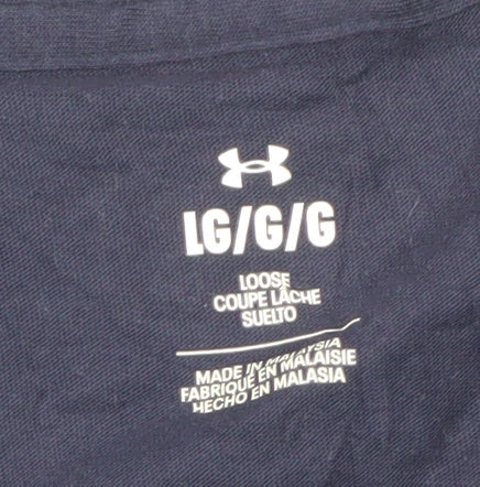 Under Armour Men's Navy Blue Loose Fit Cotton T-Shirt Size L
