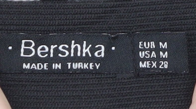 Bershka Women’s Black Striped Midi Wrap Skirt Size 12