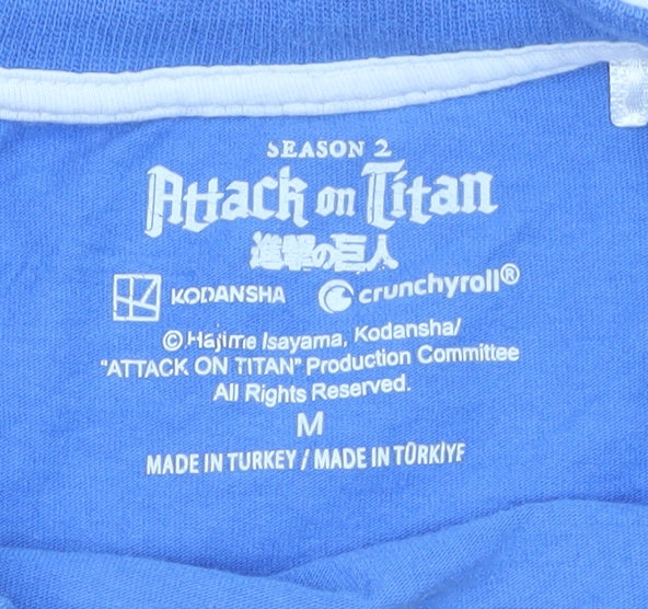 Crunchyroll Attack on Titan Blue Anime Men's M Graphic T-Shirt