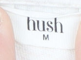 Hush Women’s Ivory Sleeveless Cotton T-Shirt Medium Embroidered Rainbow