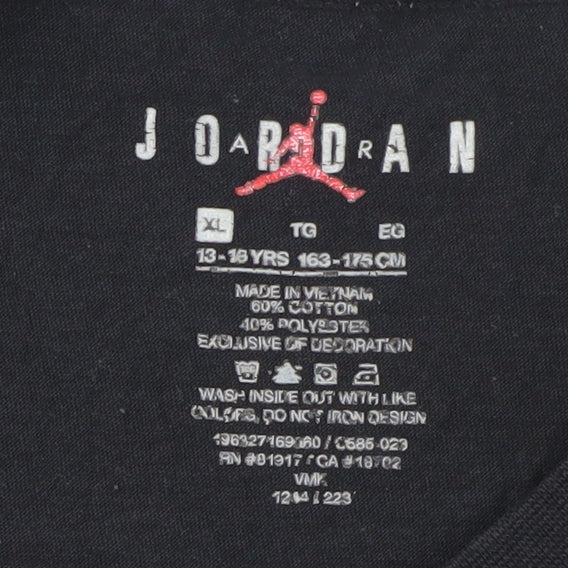 Jordan Teens Black XL Graphic Sports T-Shirt Air Flight 23 Cotton Blend