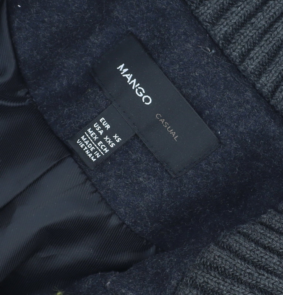 Mango Women Black Wool Blend Belted Overcoat XS