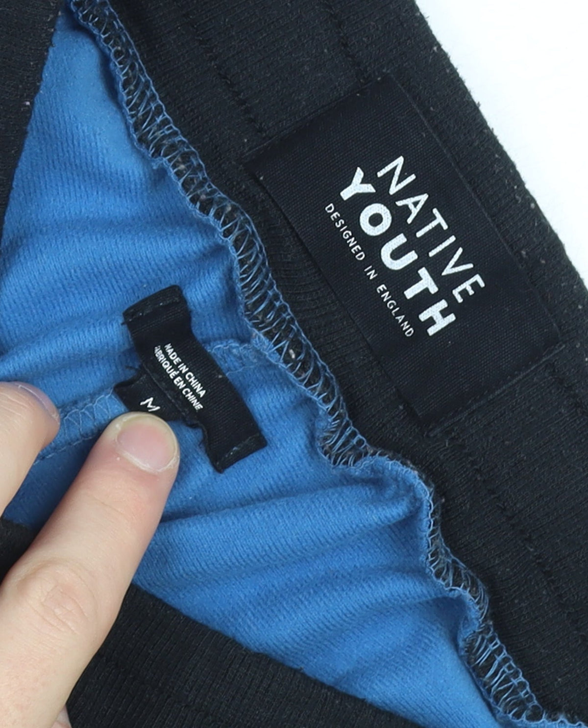 Native Youth Men's Blue Jogger Trousers Medium with Side Stripes