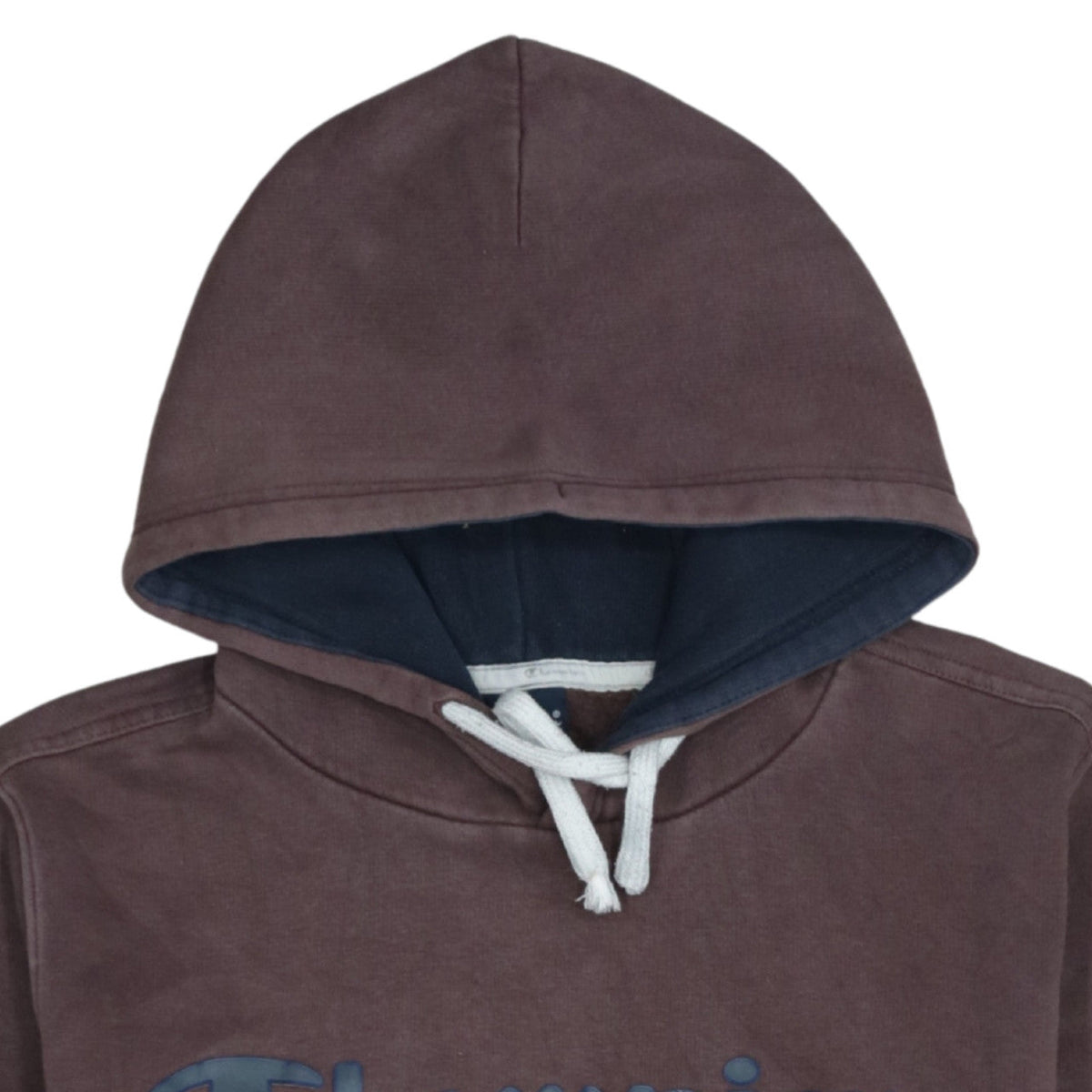 Champion Men's Brown Small Pullover Hoodie with Logo Print