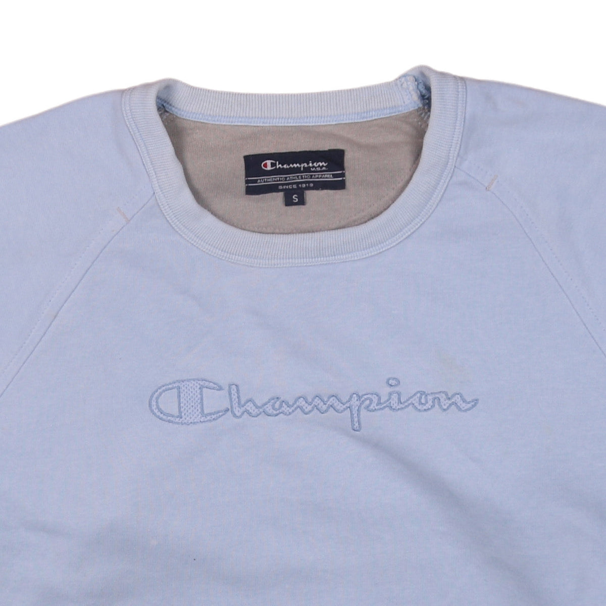 Champion Men's Blue Small Pullover Sweatshirt Embroidered Logo