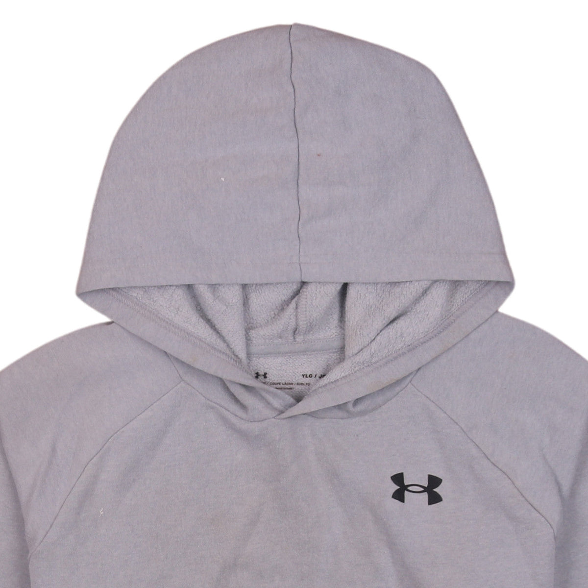 Under Armour Boys Grey Pullover Hoodie YLG 12-13 Years Fleece Sweatshirt