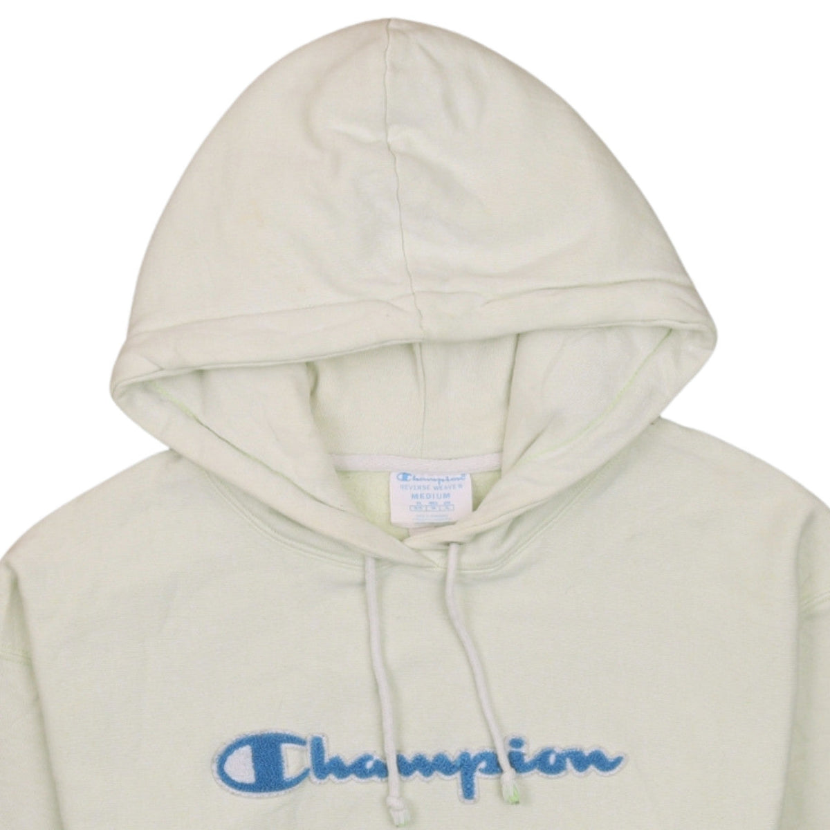 Champion Women Beige Hoodie Medium Reverse Weave Pullover Cotton Blend