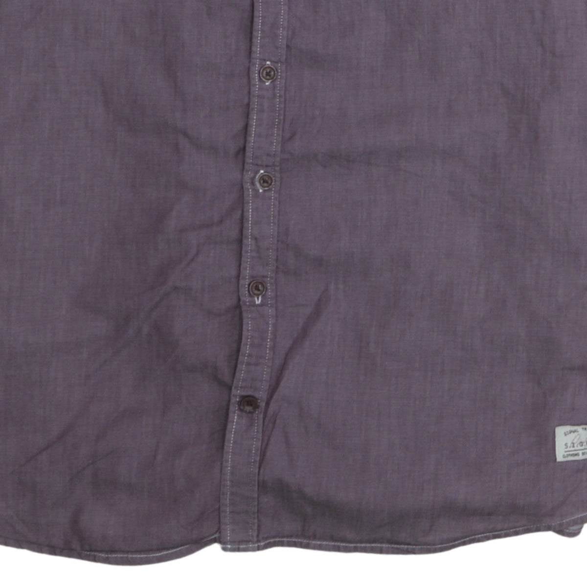 Signal Men's Purple Long Sleeve Regular Fit Cotton Button-Up Shirt L