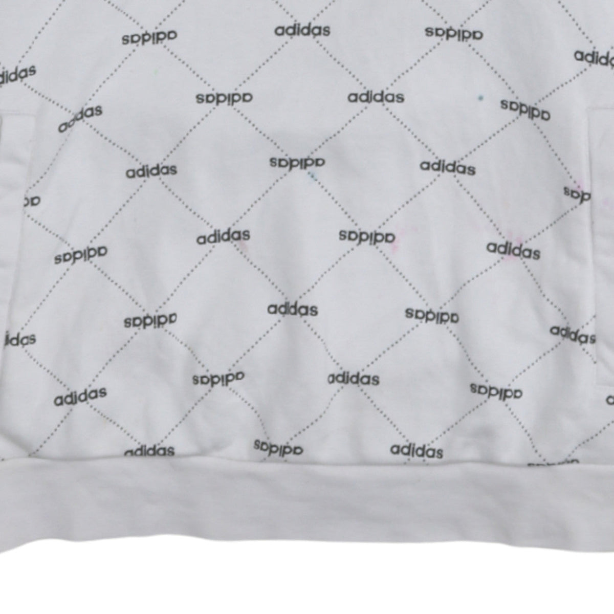 Adidas Women White Logo Print Pullover Hoodie XL