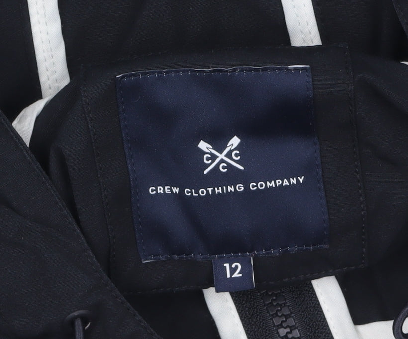 Crew Clothing Women’s Black & White Hooded Anorak Jacket Size 12