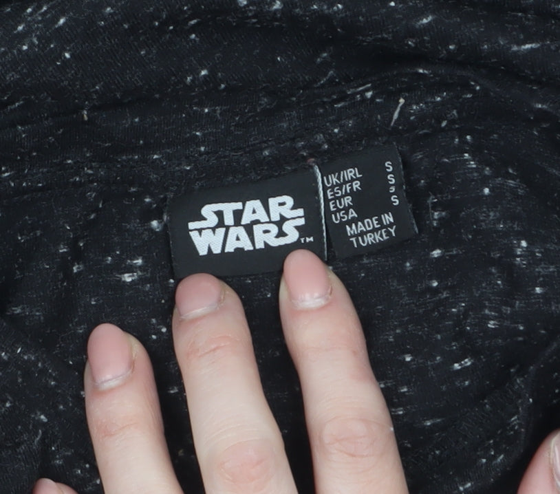 Star Wars Men's Black Graphic T-Shirt Small Movie Logo Short Sleeve