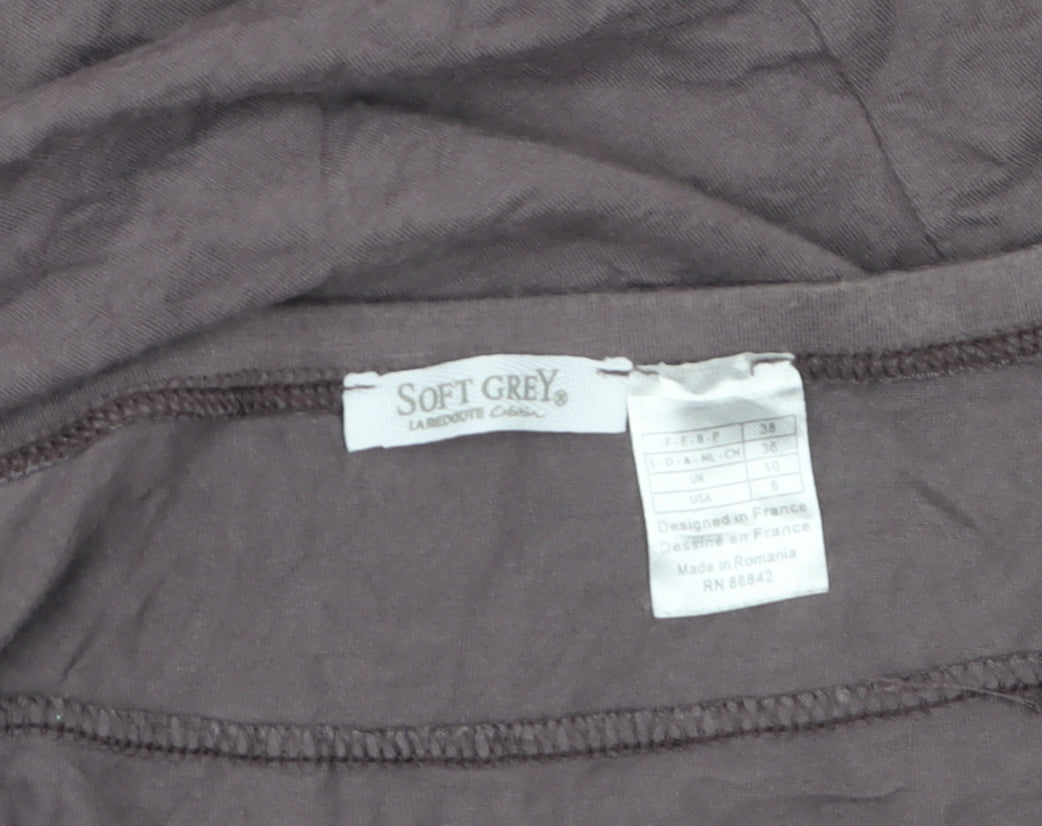 Soft Grey Women's Knee Length Pencil Skirt Size 10 Viscose Blend