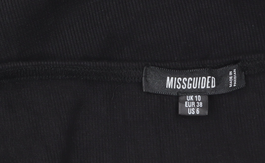 Missguided Womens Black Off Shoulder Long Sleeve Bodysuit UK 10