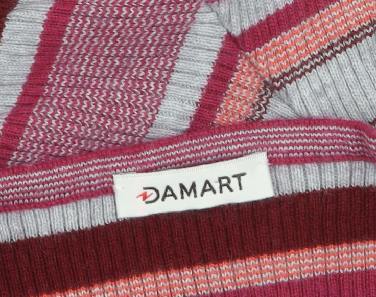 Damart Women's Multicoloured Striped Wool Blend Pullover Jumper Size L