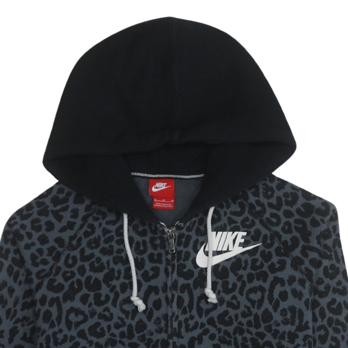 Nike Womens Black Animal Print Full Zip Hoodie Size M
