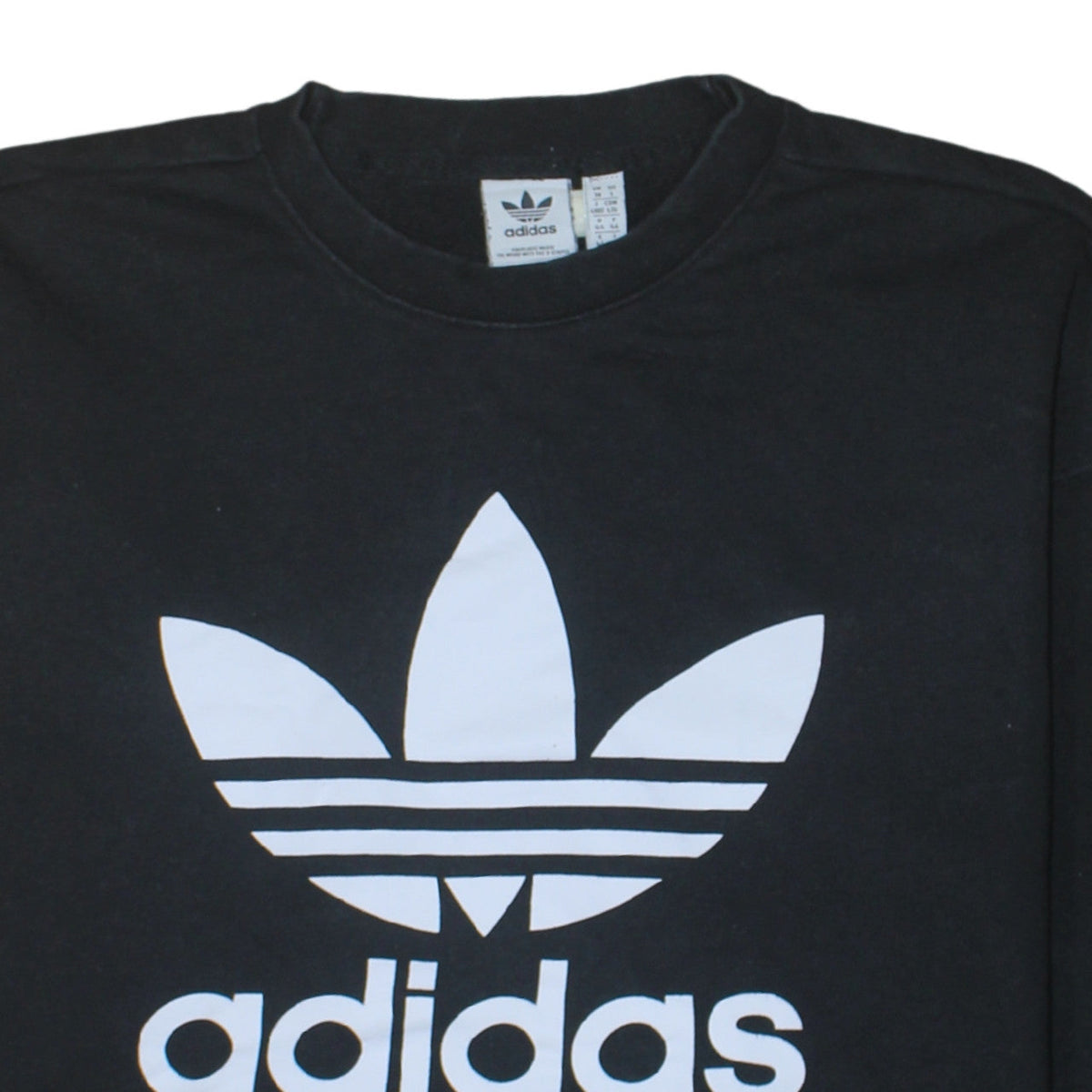 Adidas Womens Black Crew Neck Pullover Sweatshirt Size XL