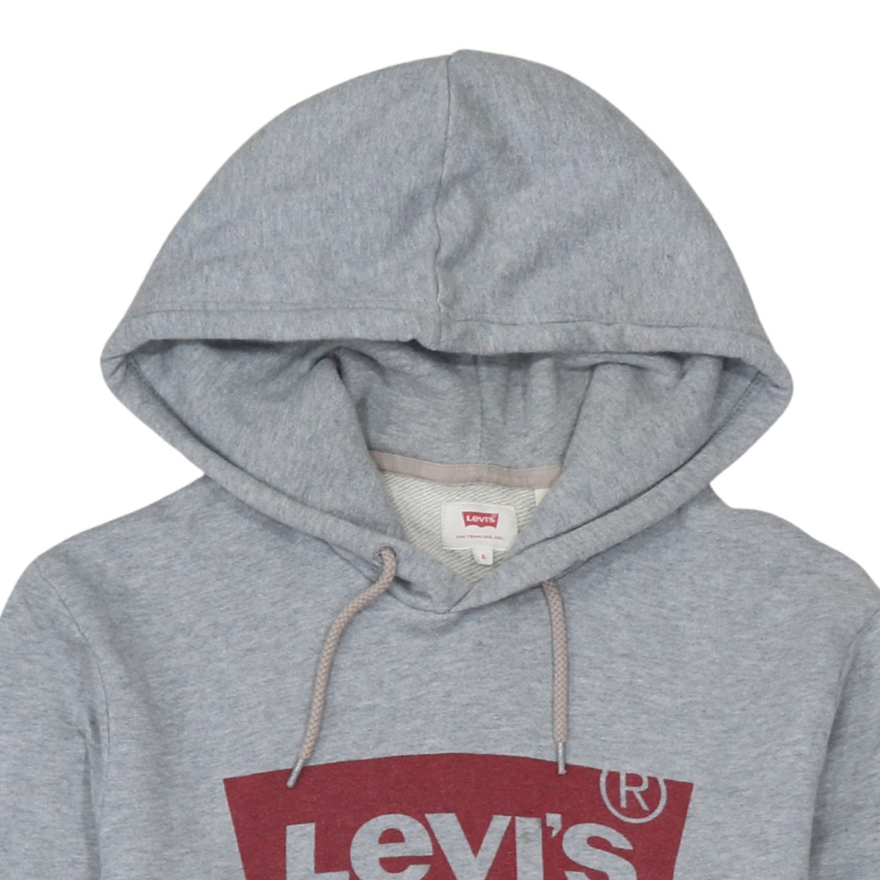 Levi's Men's Grey Pullover Hoodie Small Logo Fleece Sweatshirt