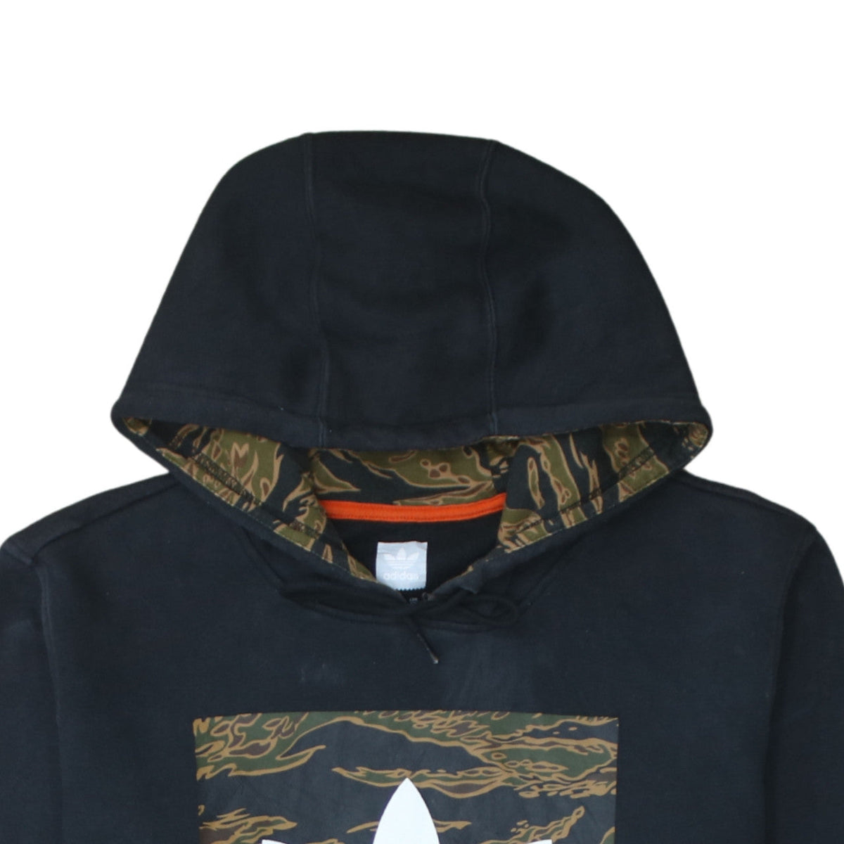 adidas Men’s Black Pullover Hoodie Small Camouflage Logo Fleece