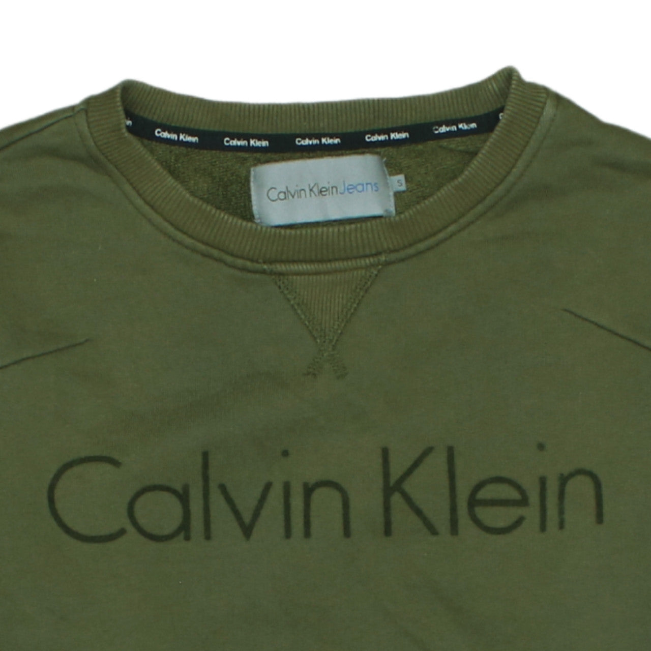 Calvin Klein Men's Green Small Pullover Sweatshirt