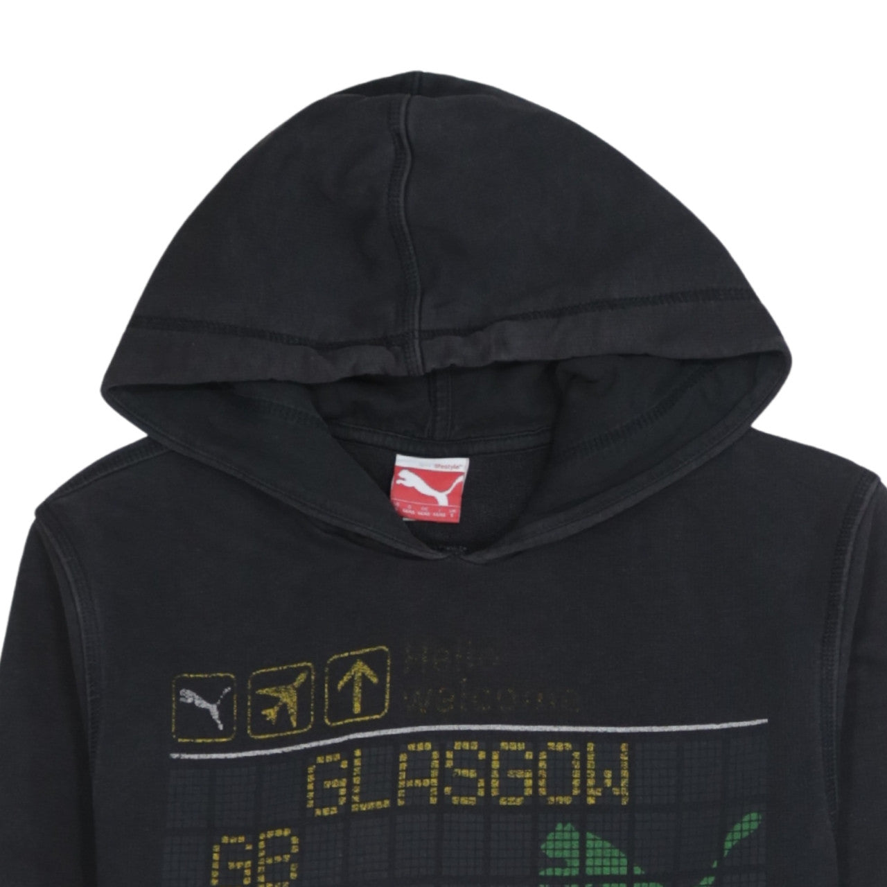 Puma Mens Black Glasgow Graphic Hoodie Size S Pullover Sweatshirt
