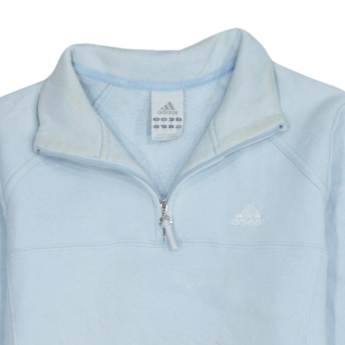 Adidas Women's Light Blue 1/2 Zip Pullover Sweatshirt UK 10