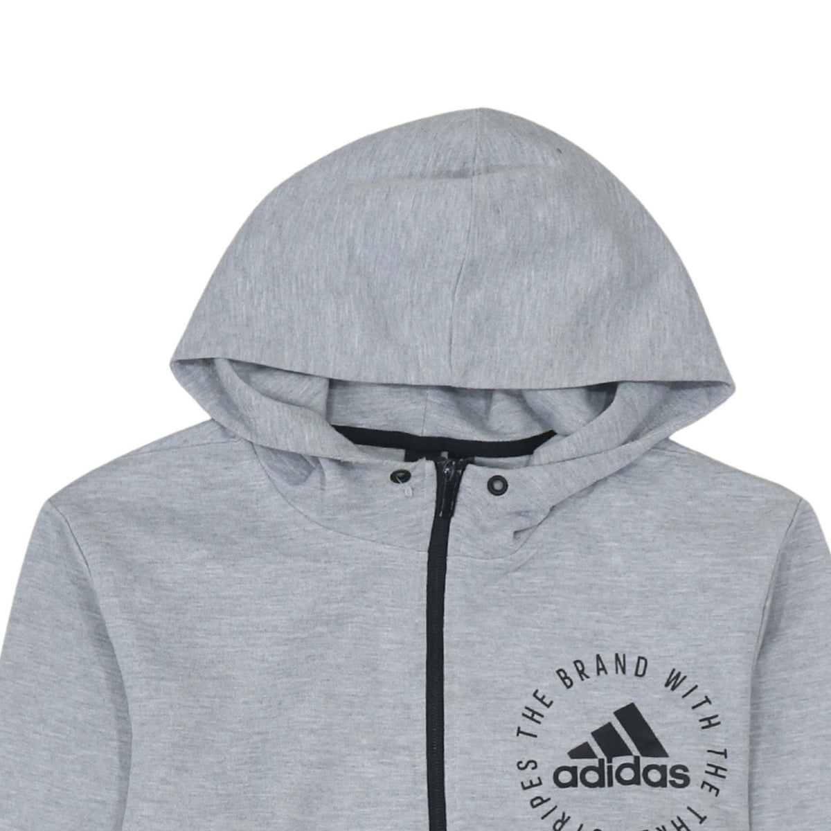 Adidas Men's Grey Full Zip Hoodie S Sportswear