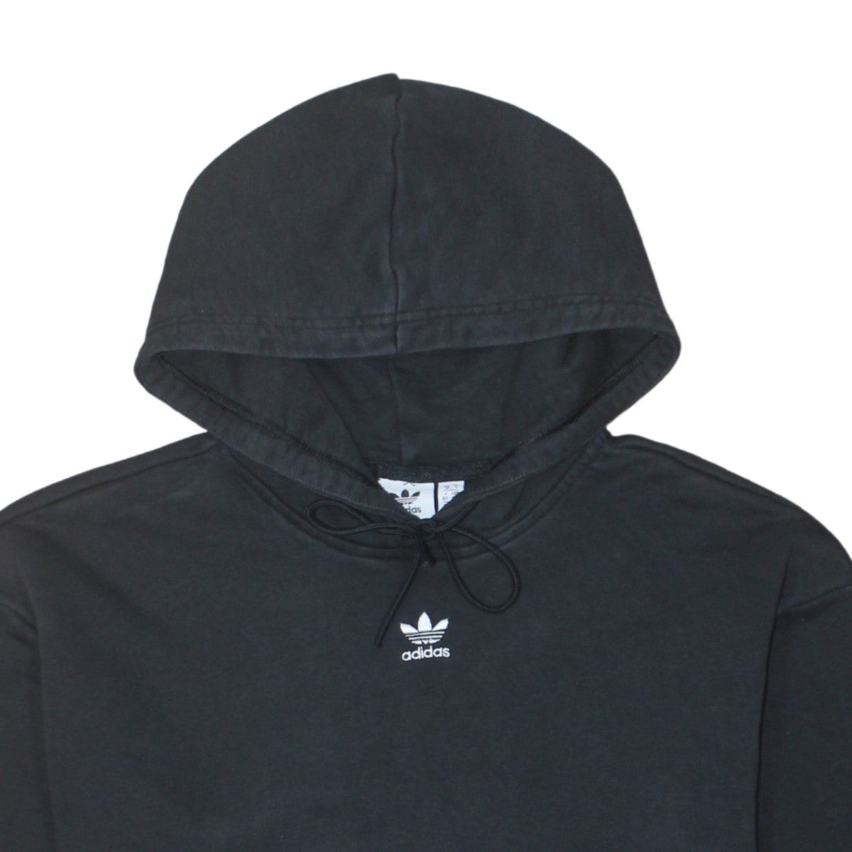 Adidas Womens Black Pullover Hoodie Size 10 Cotton Casual Sweatshirt