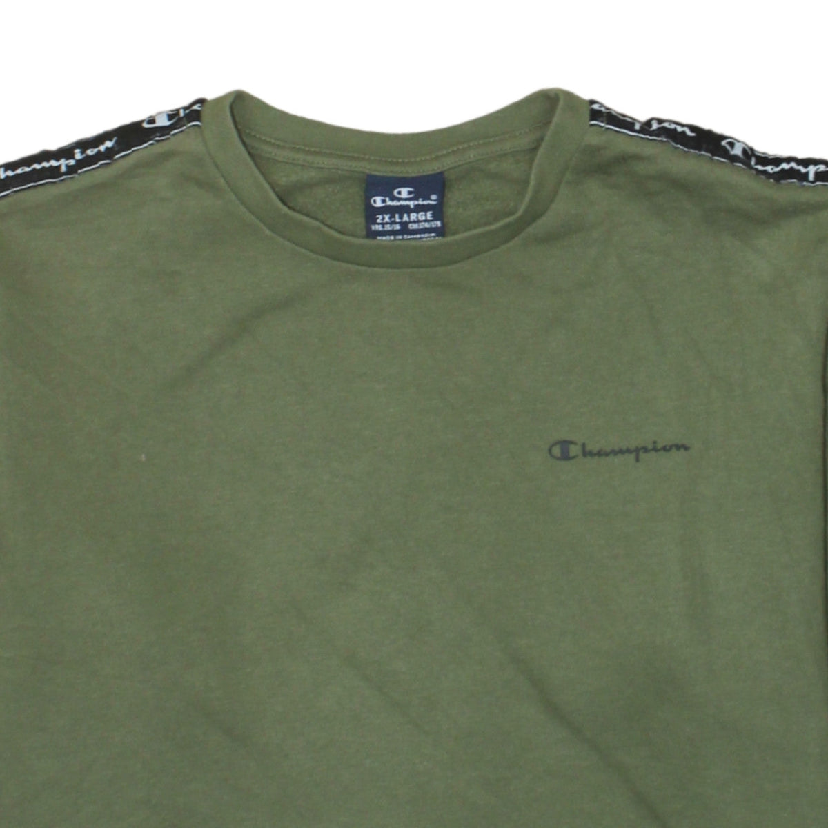 Champion Boys Green Logo Tape Pullover Sweatshirt 15-16 Years