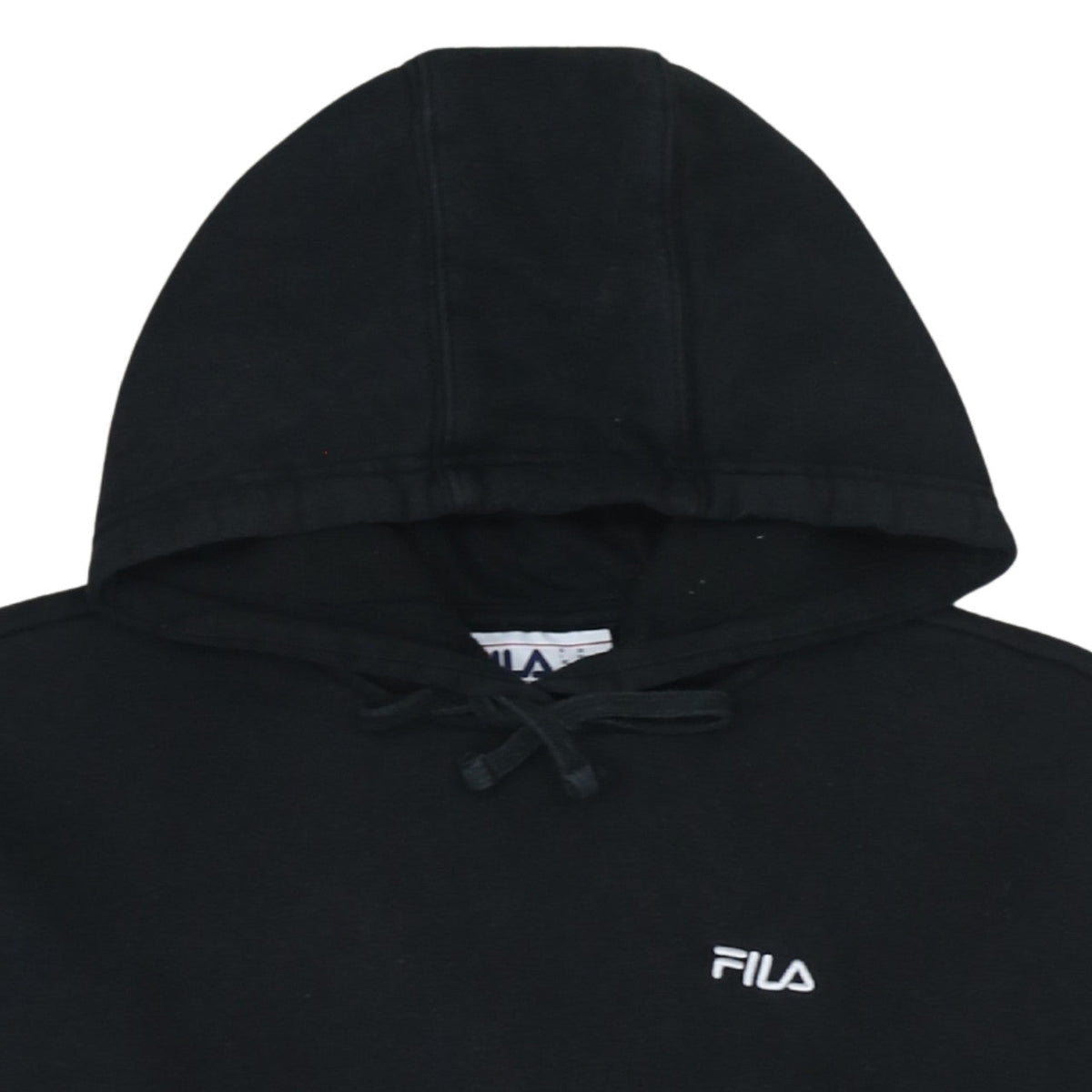 Fila Women Black Pullover Hoodie Medium Cotton Blend Casual