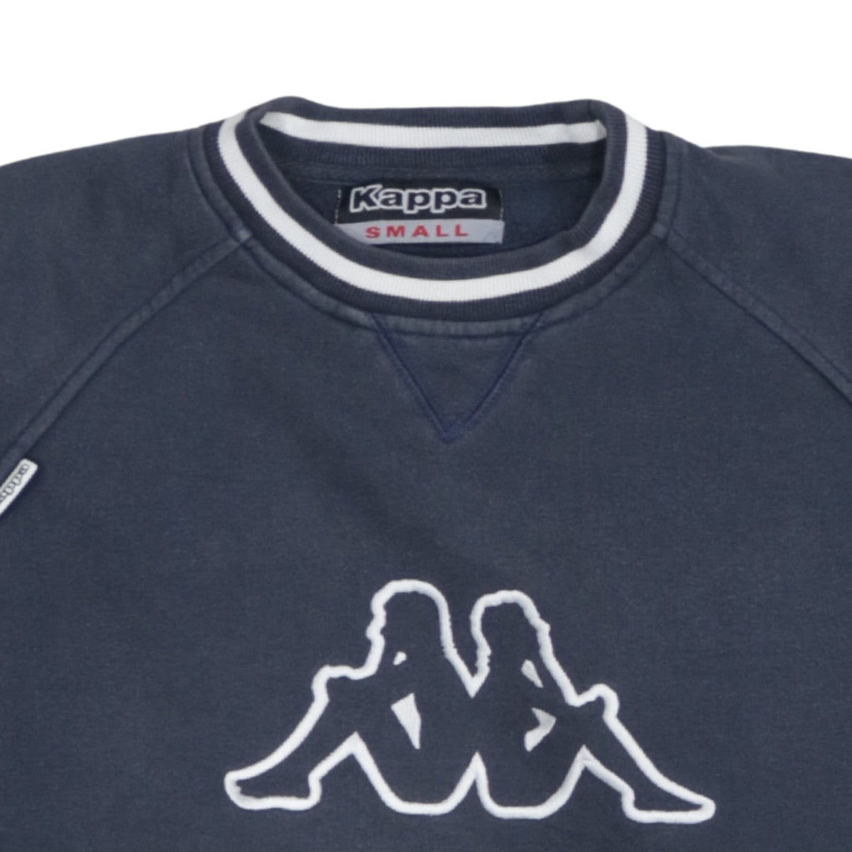 Kappa Men Blue Logo Pullover Sweatshirt Small Crew Neck