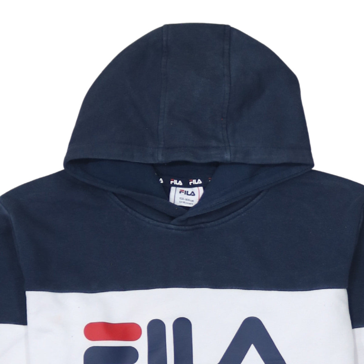 Fila Boys Red White Blue Pullover Hoodie 13-14 Years Cotton Blend Colourblock