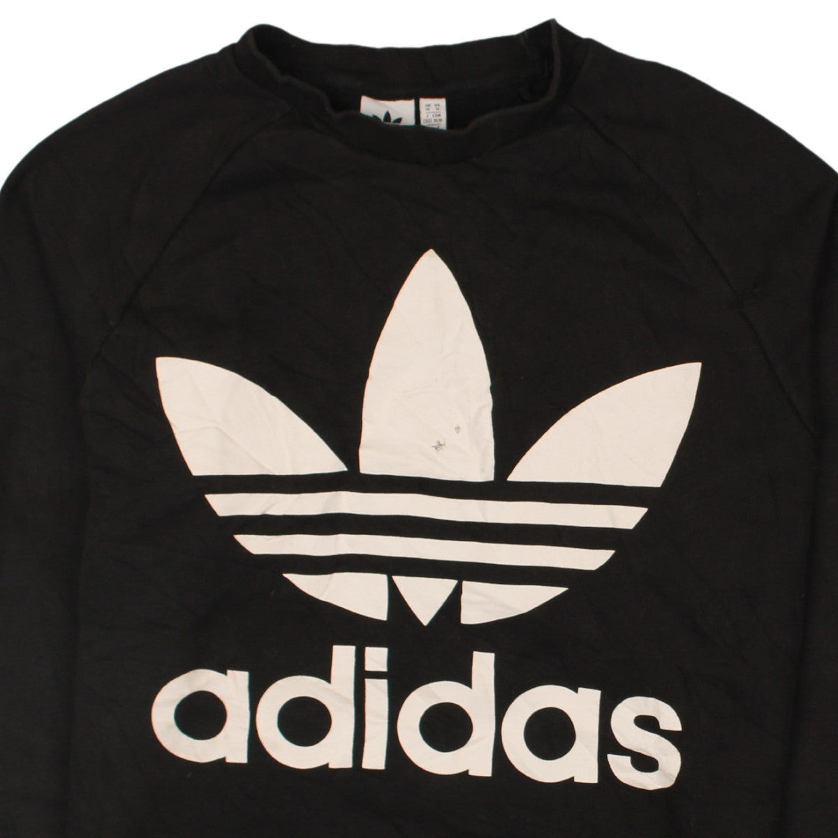 Adidas Womens Black Crew Neck Pullover Sweatshirt Size 14