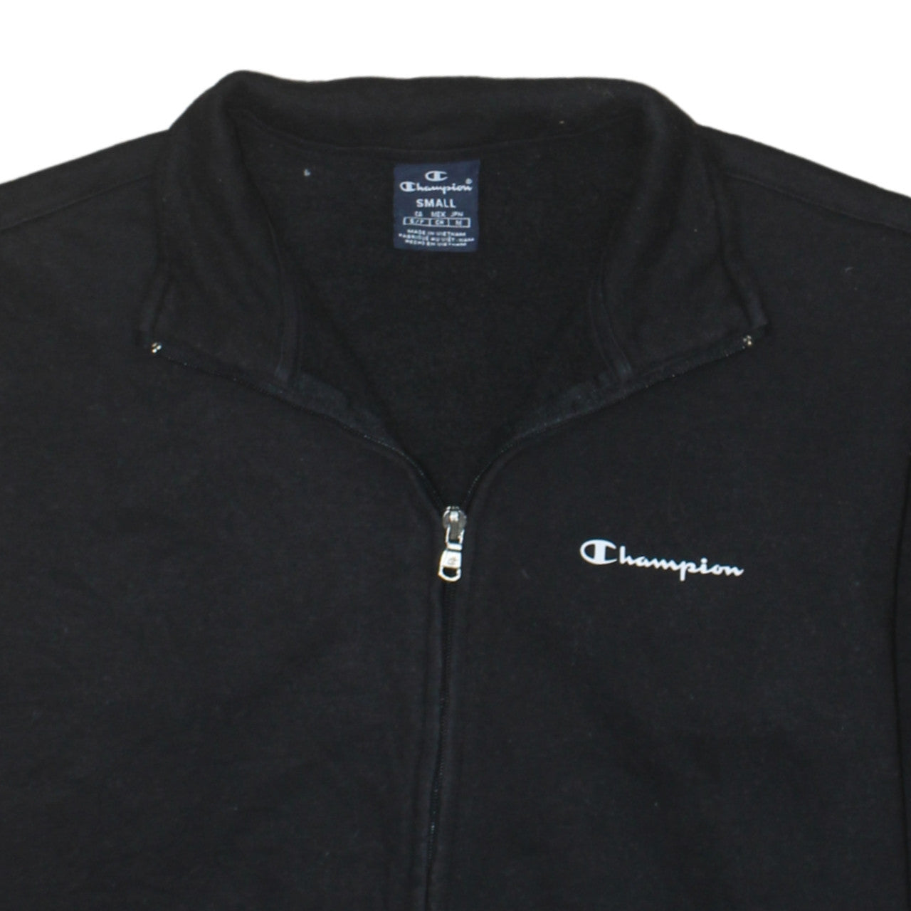 Champion Men's Black Small Track Jacket Full Zip Cotton Blend
