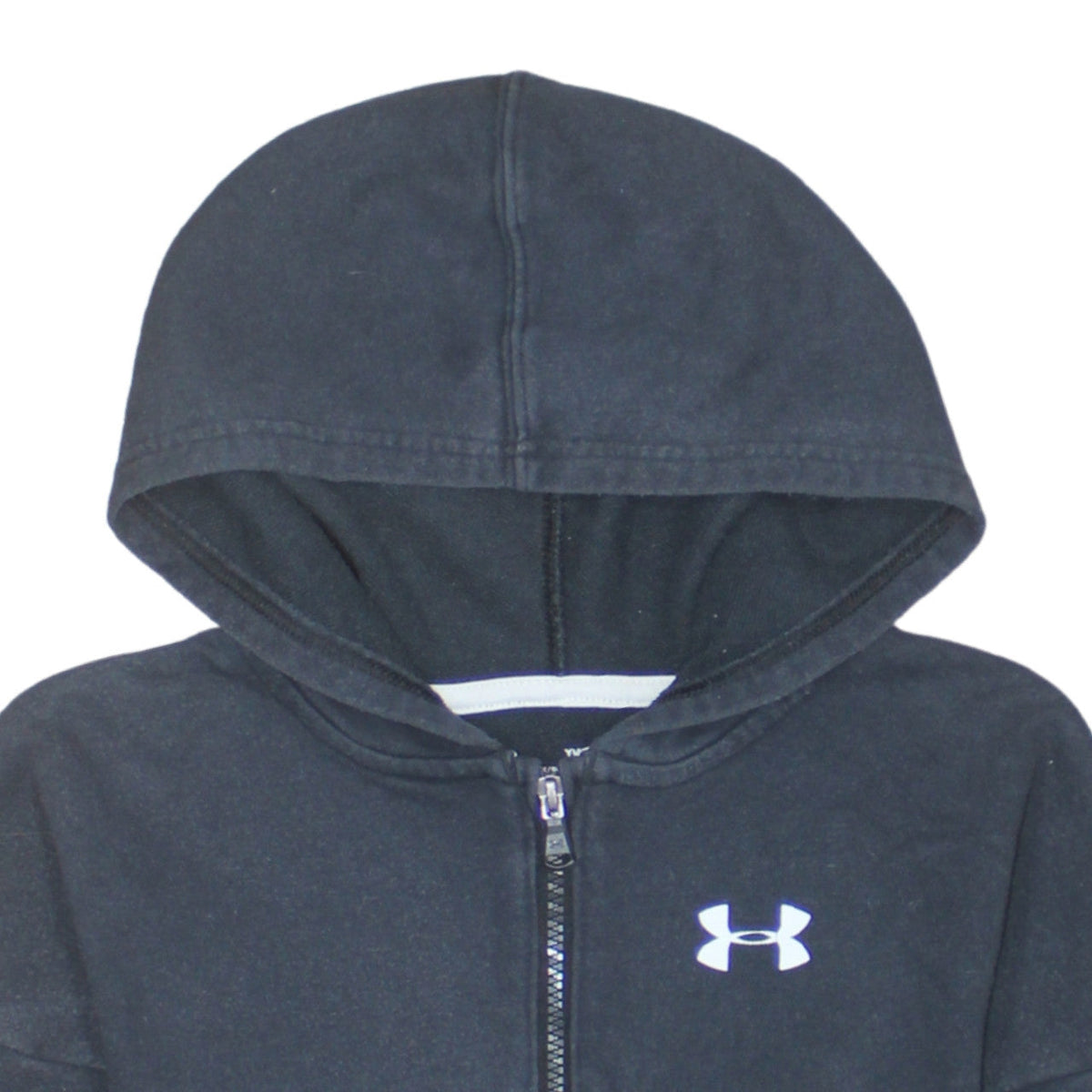Under Armour Boys Black Full Zip Hoodie Size 10 Years Fleece ColdGear