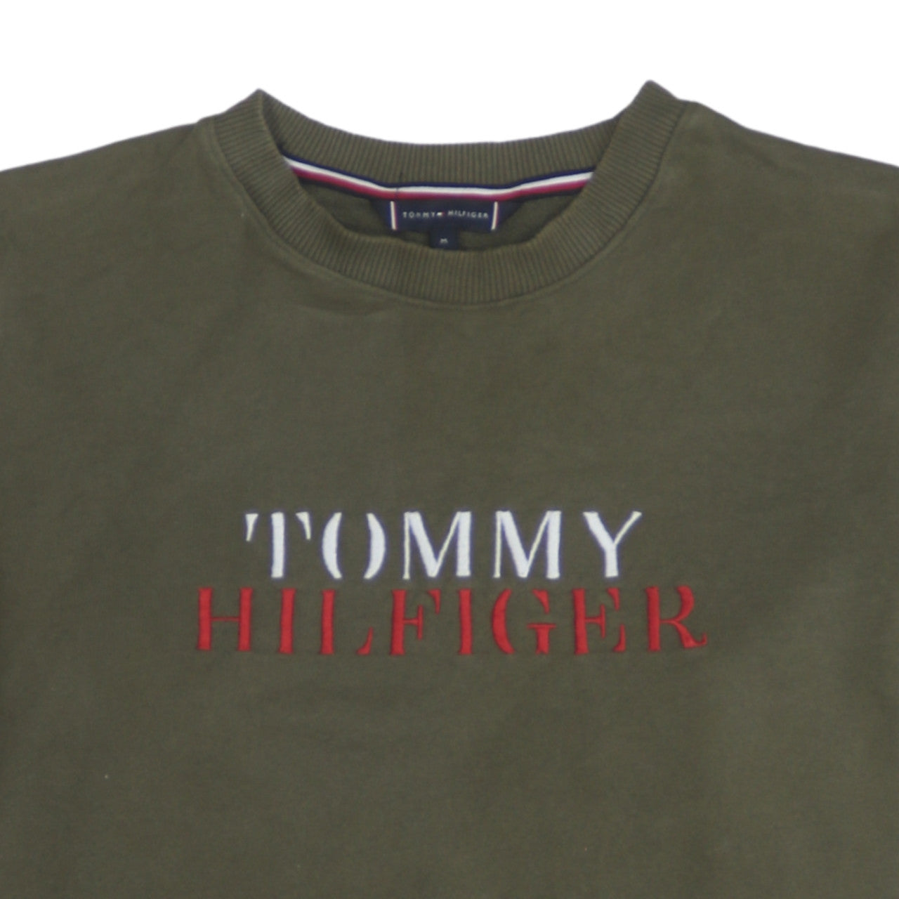 Tommy Hilfiger Men's Green Embroidered Logo Sweatshirt Size M
