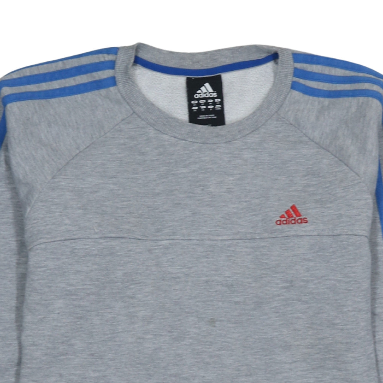 Adidas Men's Grey Pullover Sweatshirt M Sports Fleece Crew Neck